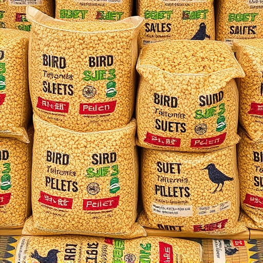 Large sacks of bird suet pellets