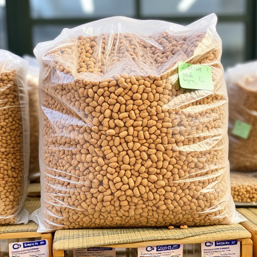 Large sacks of bird suet pellets