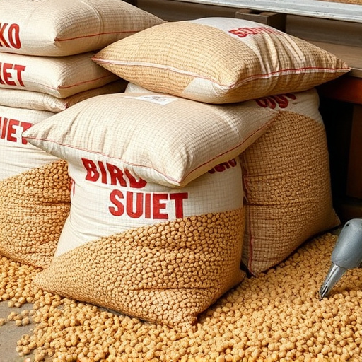 Large sacks of bird suet pellets