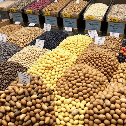 Large variety of seeds on display