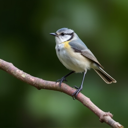 Long-tailed tit on tree branch