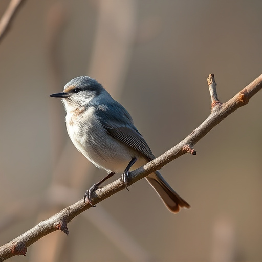 Long-tailed tit on tree branch