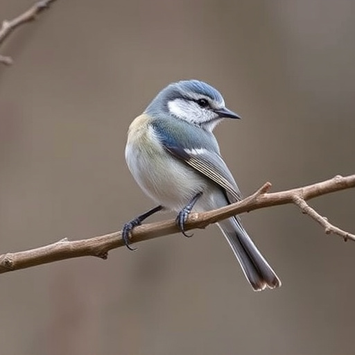 Long-tailed tit on tree branch