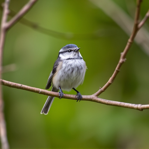 Long-tailed tit on tree branch