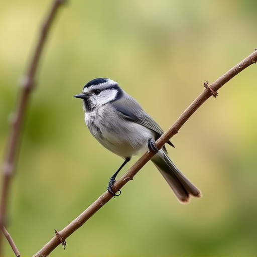 Long-tailed tit on tree branch
