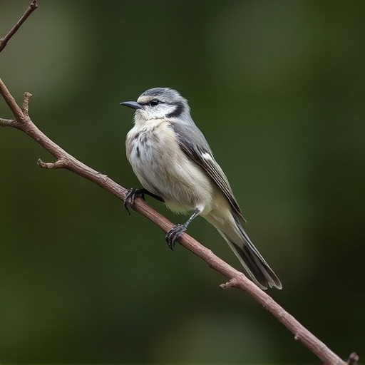 Long-tailed tit on tree branch