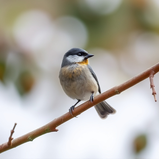 Long-tailed tit on tree branch