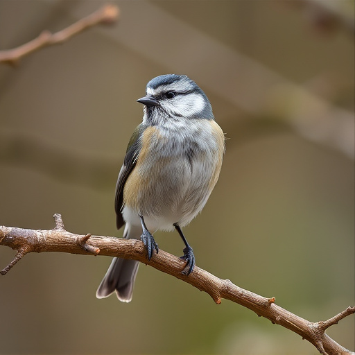 Long-tailed tit on tree branch