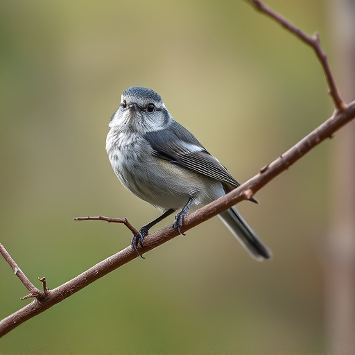 Long-tailed tit on tree branch