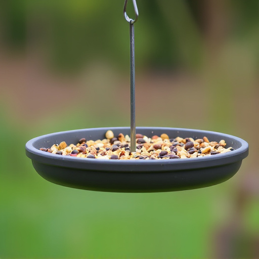 Low platform feeder with scattered seed mix