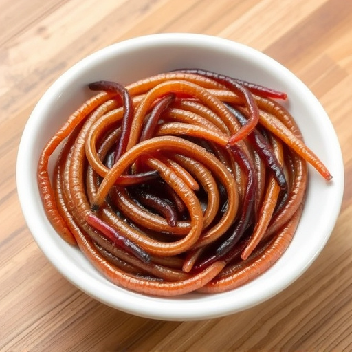Mealworms offered in shallow dish
