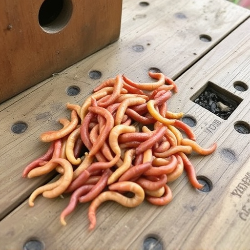 Mealworms scattered on bird table