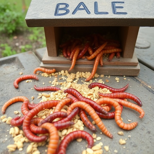 Mealworms scattered on bird table
