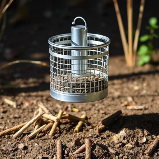 Metal ground feeder with protective mesh