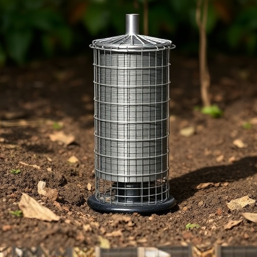 Metal ground feeder with protective mesh