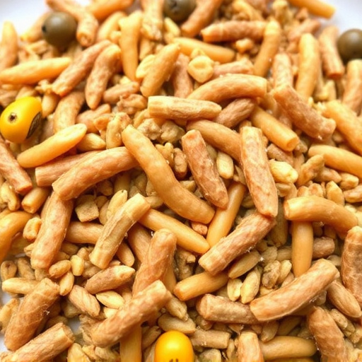 Mixed bird feed with added mealworms