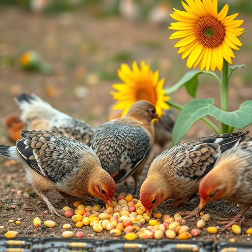 Mixed flock eating sunflower hearts