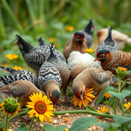 Mixed flock eating sunflower hearts