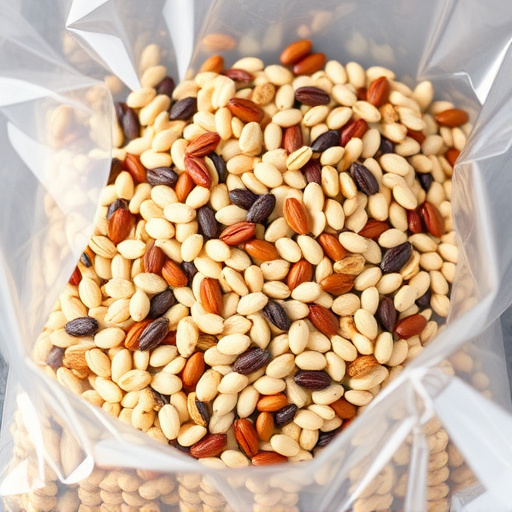 Mixed seed blend in clear plastic bag