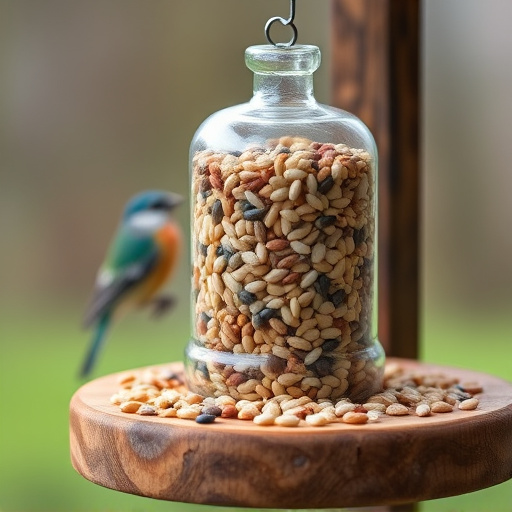 Mixed seed blend on wooden bird table