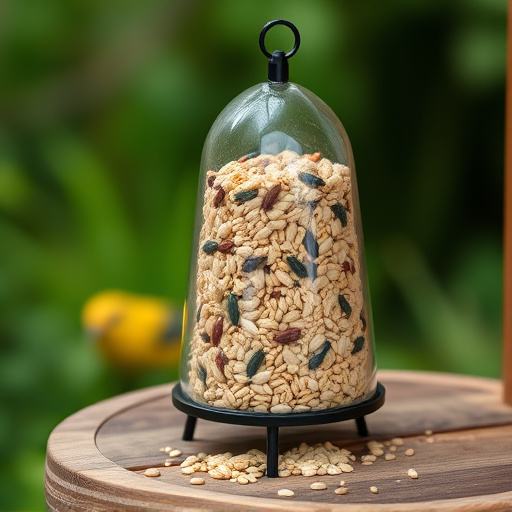 Mixed seed blend on wooden bird table