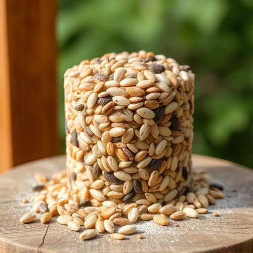 Mixed seed blend on wooden bird table