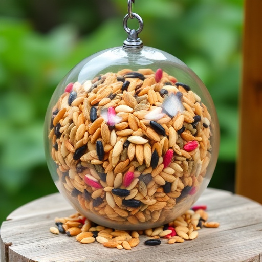 Mixed seed blend on wooden bird table