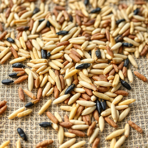 Mixed seed scattered on feeding tray