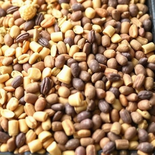 Mixed seeds and suet pellets in tray