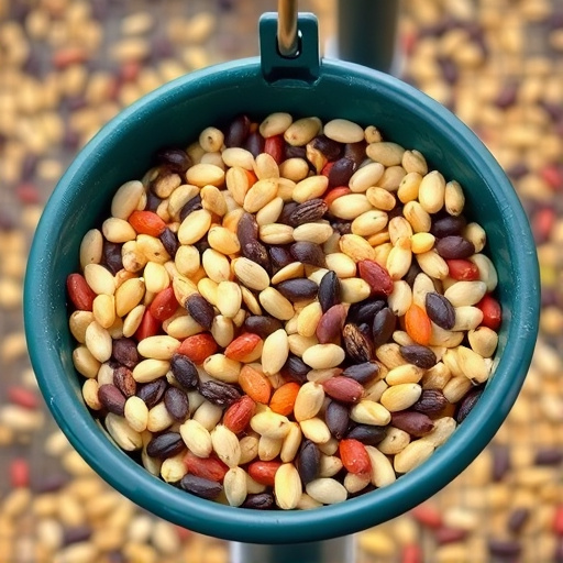 Mixed seeds without husks in feeder