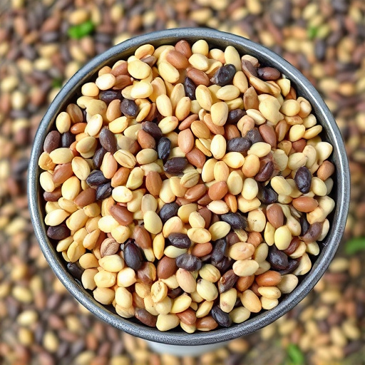 Mixed seeds without husks in feeder