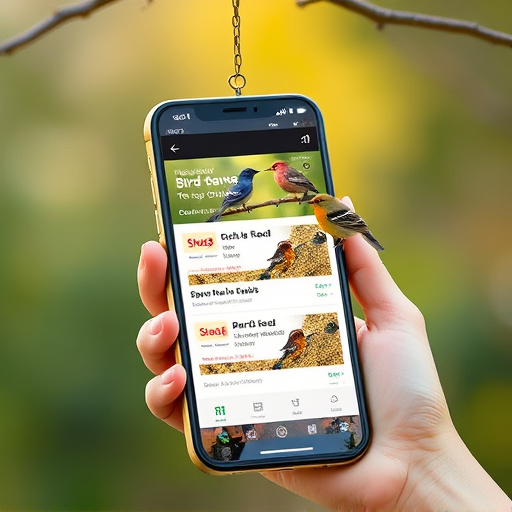 Mobile phone browsing bird seed deals