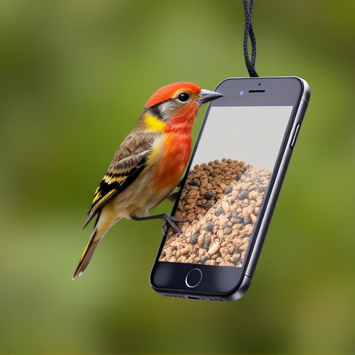 Mobile phone browsing bird seed deals