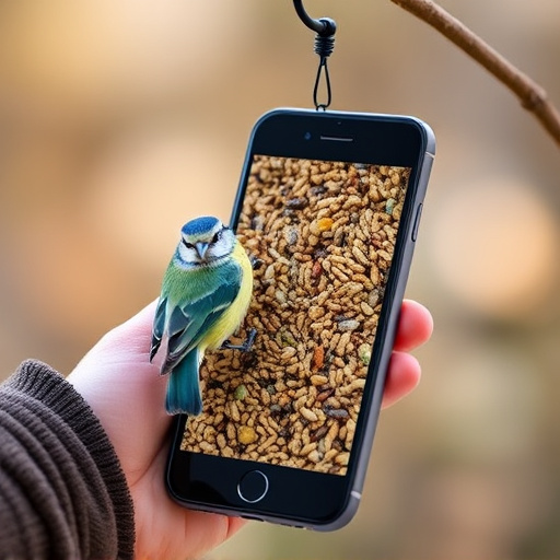 Mobile phone browsing bird seed deals