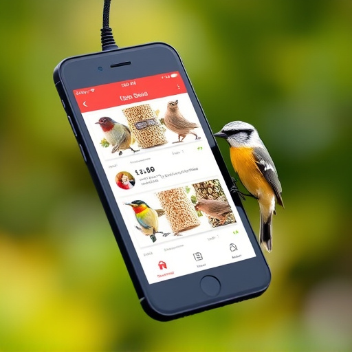 Mobile phone browsing bird seed deals