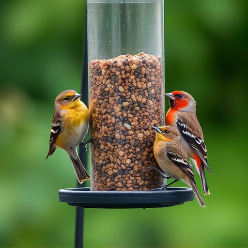 Multiple birds perched on suet feeder