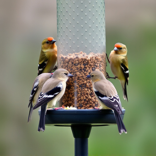 Multiple birds perched on suet feeder