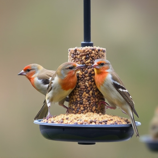 Multiple birds perched on suet feeder