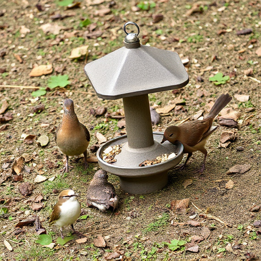 Natural ground feeding station for birds