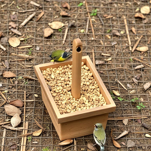 Natural ground feeding station for birds
