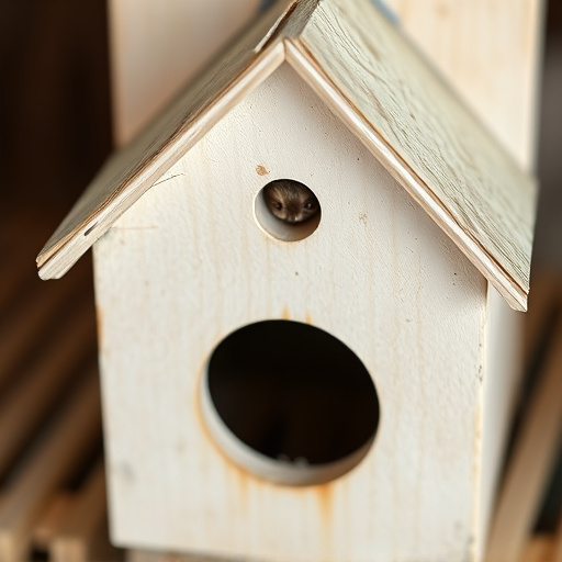 Nest box with entrance hole close-up