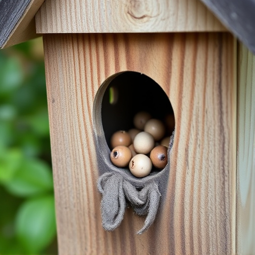 Nest box with entrance hole close-up