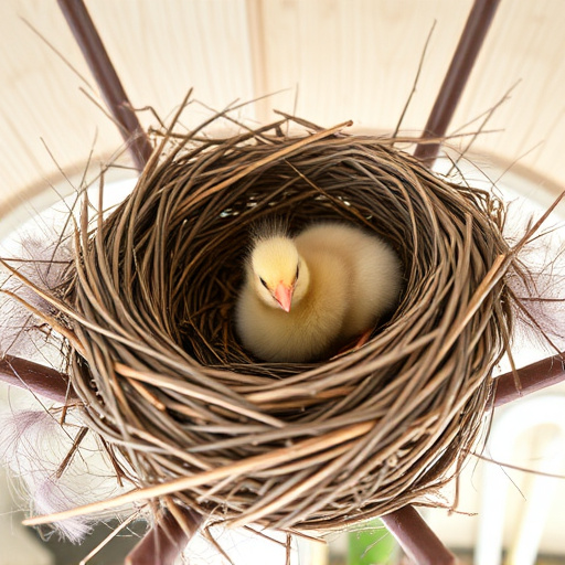 Nest with feathers but no chicks