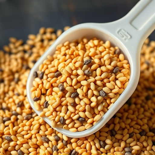 Niger seed in a plastic scoop