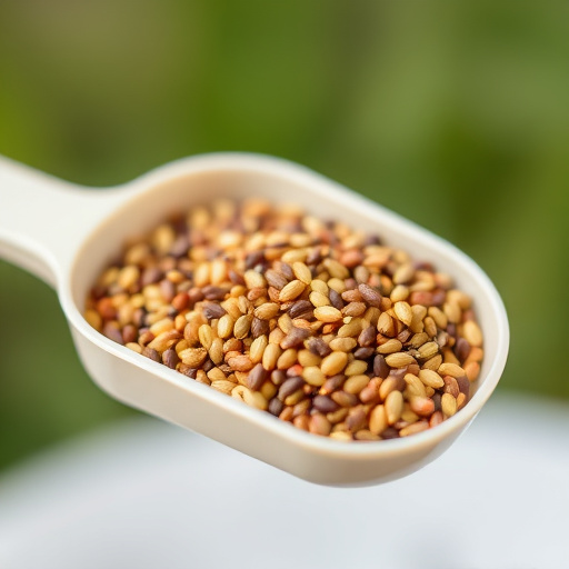 Niger seed in a plastic scoop