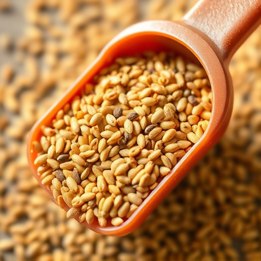 Niger seed in a plastic scoop