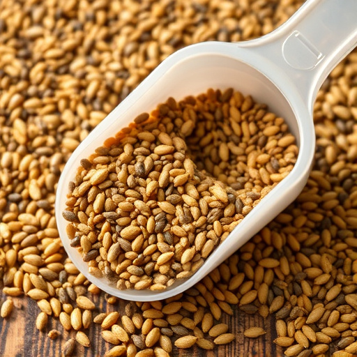 Niger seed in a plastic scoop