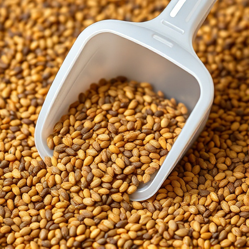 Niger seed in a plastic scoop