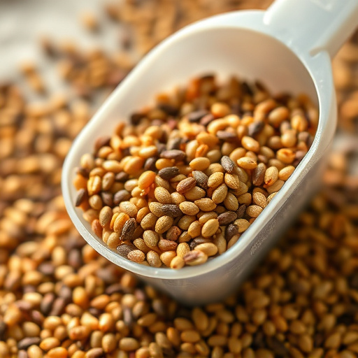 Niger seed in a plastic scoop