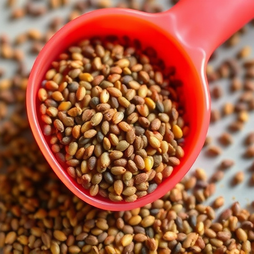 Niger seed in a plastic scoop